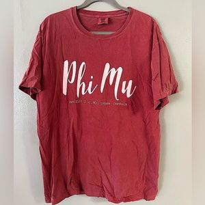 Red Comfort Colors Phi Mu University of Illinois T-shirt Size L